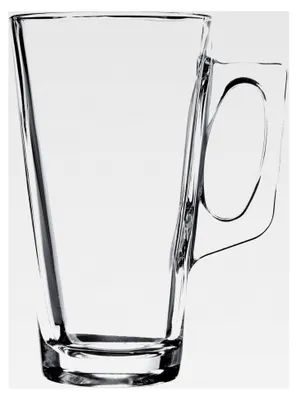 Produktbild von Vela Kaffeeglas mit Henkel, 380 ml, transparent, 12 Stück