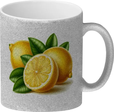 Produktbild von Zitronen Glitzer-Kaffeebecher