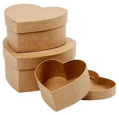 Immagine prodotto di Creativ Company CC Scatole cuore in cartapesta, 3 pezzi