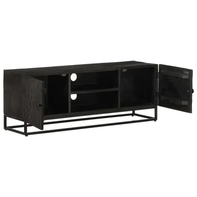 Immagine prodotto di Mobile TV Nero 110x30x40 cm in Legno Massello di Mango e Ferro