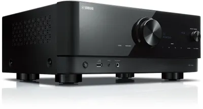 Imagen del producto de Yamaha RX-V4A: Receptor AV de 5.2 canales, sonido envolvente, 115 W, compatible con audio de 32 bits/384 kHz, con terminales para altavoces, y con conexión cableada e inalámbrica