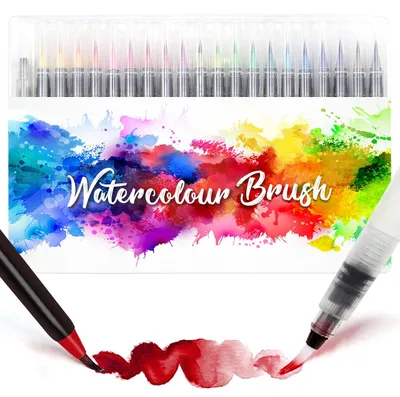 Aquarellstifte 24+1, Pinselstifte mit Nylonspitze, für Mädchen 6-11 J.