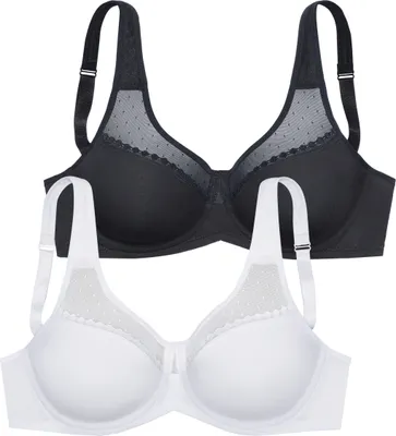 Produktbild von PETITE FLEUR Minimizer-BH weiß+schwarz Größe 90 E