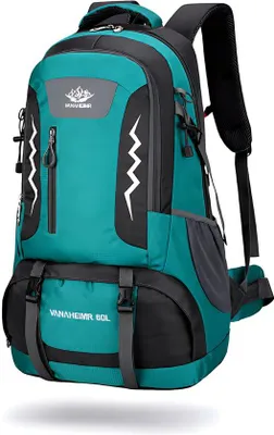 Image de CarryQuest® - Sac à dos de randonnée 60L, nylon, système de ventilation dorsale, couleur verte