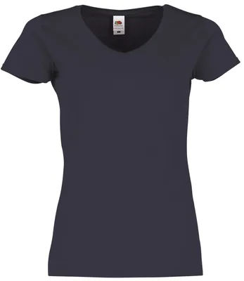 Produktbild von Fruit of the Loom Ladies Iconic 150 V-Neck T-Shirt Farbe: deep navy Größe: S