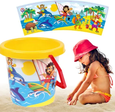 Produktbild von Farbiger Eimer Für Sand, Wasser, Strandtiere, Praktischer Griff