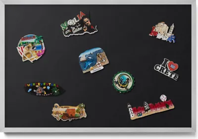 Produktbild von Magnetboard 60x40 cm – Silberner Rahmen – Farbe Schwarz – Weißwandtafel, Magnetische Tafel – Büro, Magnetpinnwand