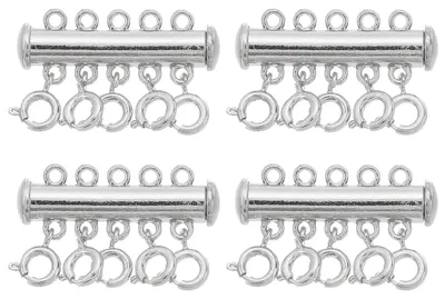 Kettenverschlüsse, 4 Stück, magnetisch, 30x7 mm, Silber