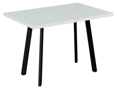 Produktbild von Esstisch Tisko, Weiß/Schwarz, 160 x 80 cm mit ausziehbarer Tischplatte