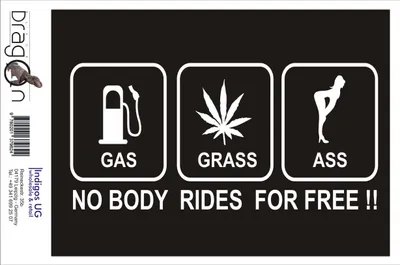 Produktbild von Aufkleber / Autoaufkleber - JDM / Die cut / Auto / OEM - No body rides for free!! - 210x100mm rot - Heckscheibe / Heckscheibenaufkleber