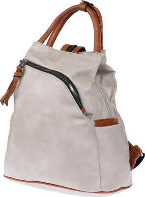 Produktbild von Großer Damen Rucksack Tasche Citybag Leder Optik Bodybag Schultertasche Shopper Grau