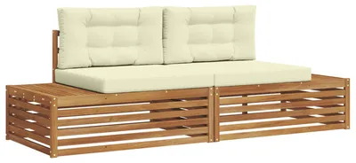 Immagine prodotto di vidaXL Set divano da esterno, colore naturale e crema, 203,5 x 83 x 73 cm
