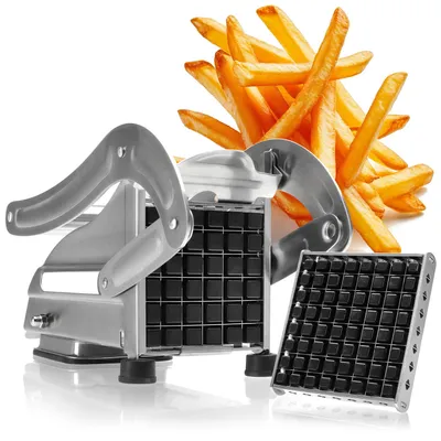 Produktbild von com-four® Pommesschneider - Kartoffelpresse Edelstahl mit 2 Schneideeinsätzen