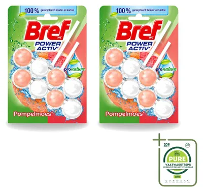Produktbild von 2 x Bref Pronature Toiletblock Grapefruit 2 x 50 g - Großpackung - 2 Stücke