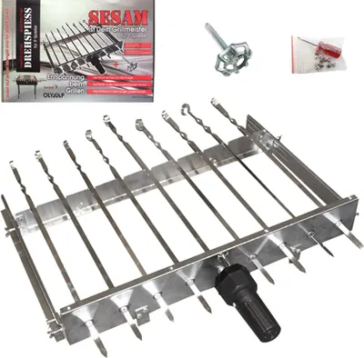 Produktbild von OLYMP Mehrfacher Grillspießdreher Sesam für 9 Spieße, elektrisch Schaschlik, Grillspieß, Drehspieß