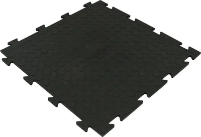 Produktbild von Gewerbeboden PVC Fliesen Noppen 8mm Garagenboden Industrieboden Klick-Verlegung schwarz
