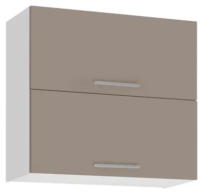 Image de Meuble haut double de cuisine "Salma" - Taupe/Blanc - L 80 x H 72 cm