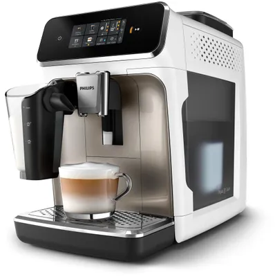 Produktbild von Philips Kaffeevollautomat 2200 Series, 2 Kaffeeeinstellungen, Milchaufschäumer, weiß (EP2333/40)