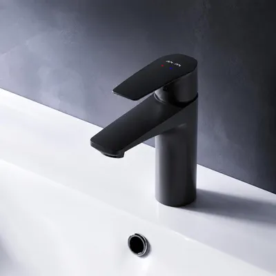 Produktbild von AM.PM Wasserhahn Bad Schwarz Waschtischarmatur Bad Armatur Mischbatterie Waschbeckenarmatur Einhebelmischer Badezimmer