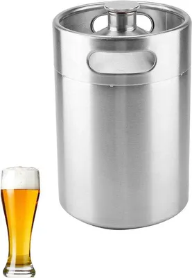 Immagine prodotto di Piccolo fusto per birra in acciaio inossidabile da 5 litri con coperchio a spirale