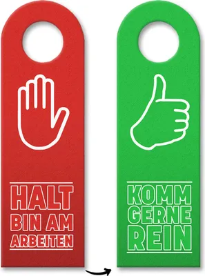 Produktbild von Halt bin am arbeiten oder komm gerne rein Türhänger