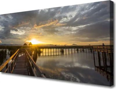 Produktbild von Tulup Leinwand-Bilder 100x50 Wandbild Canvas Kunstdruck Brücke Meer Architektur