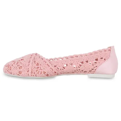 Produktbild von VAN HILL Damen Klassische Ballerinas Slippers Bequeme Spitze Stoff Schuhe 841312, Farbe: Rosa, Größe: 42