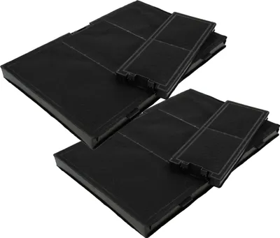 Produktbild von vhbw 4x Filter kompatibel mit Siemens LC97FQP60S, LC91KWW60S/04, LC91KWW60S/03, LC91KWW60S/02 Dunstabzugshauben - 4x Aktivkohlefilter Schwarz