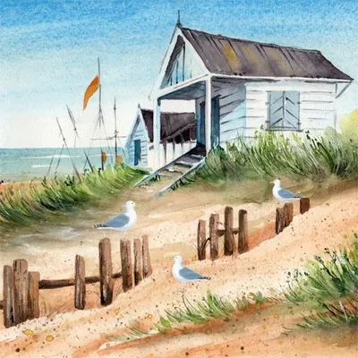 Obrázok produktu pre 20 Servietten Letný dom na piesočnatom pobreží - Sommerhaus am Strand 33x33cm
