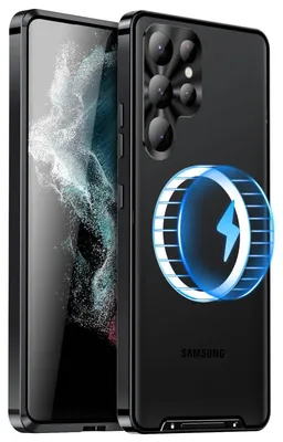 Obrázek produktu pro Pro Samsung Galaxy S24 Ultra Magnetic Magsafe Metal Design Protective Cover Case Black