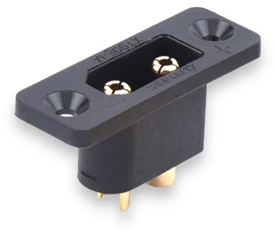 XT90E-M Einbaustecker, vergoldet, 2-polig, 1 Stück