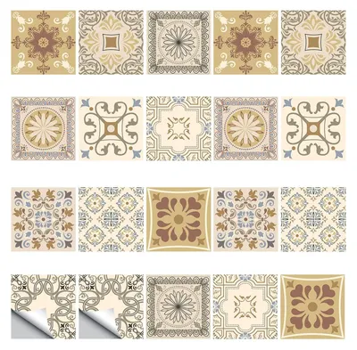 Imagen del producto de 20 adhesivos para azulejos de colores. Adhesivos para azulejos de 15x15 cm, tipo mosaico, para decoración de paredes de cocina