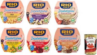 Produktbild von Rio Mare Insalatissime Thunfischsalat Testpaket Fertiggerichte 6x 160g + Italian Gourmet polpa 400g