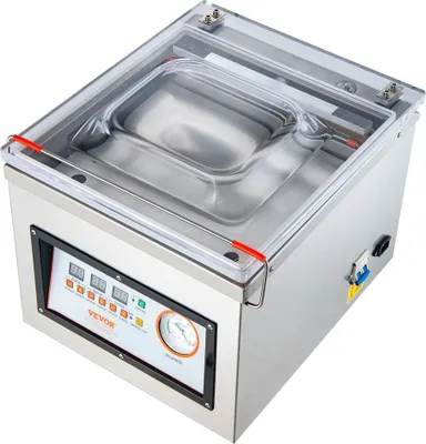 Zdjęcie produktu dla Komorowa zgrzewarka próżniowa, moc zgrzewania 320 W, maszyna do pakowania próżniowego mokrych produktów spożywczych, mięs, marynat i innych, kompaktowy rozmiar z długością zgrzewania 12,6 cala, do użytku domowego i komercyjnego.