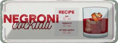 Produktbild von vianmo Blechschild 10x27 cm n Cocktail Recipe GIN