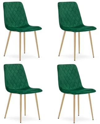 Immagine prodotto di Sedia TURIN - velluto verde scuro / gambe color legno (4)
