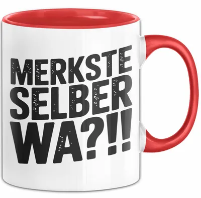 Produktbild von Deutschland Berlin Tasse Geschenk Lustige Geschenkidee Spruch Merkste Selber Wa (Rot)