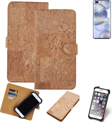 Produktbild von K-S-Trade Hülle kompatibel mit Huawei Honor 30 Pro+  Kork Handyhülle Cover  Schutzhülle TPU Case Bumper in Hellbraun, (1x)