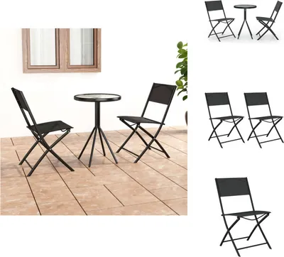 Produktbild von vidaXL 3-tlg. Bistro-Set Stahl Schwarz -  Gartenmöbel-Sets