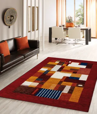 Produktbild von Teppich TRIVO | handgeknüpft | Farbe: rot; Größe: 80 x 200 cm | strapazierfähig und leicht zu reinigen | Wohnzimmer | Schlafzimmer