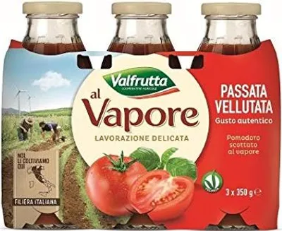 Produktbild von Valfrutta al vapore Passata di Pomodoro gedämpf Tomatenpaste sauce 3 x 350g