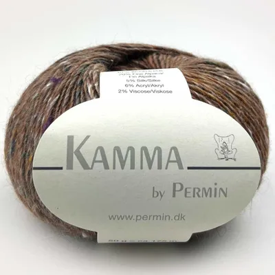 Zdjęcie produktu dla Kamma by Permin – Elegancka przędza z wełny, alpaki i jedwabiu z efektem tweedu (29 kasztanowy)