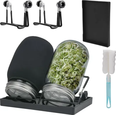 Produktbild von Keimglas Set von 2 - Keimgerät für Alfalfa und Gartenkresse
