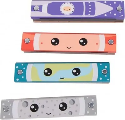 Produktbild von Harmonika dřevěná 13cm 4 barvy ve fólii 12ks v boxu