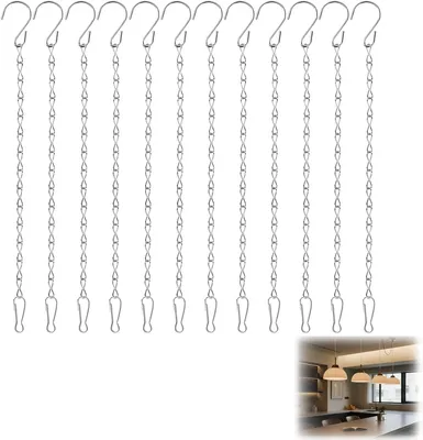 Productafbeelding van Metalen ophangketting met haak en bloemenhanger, 25 cm, belastbaar tot 5 kg, geschikt voor balkon en tuin
