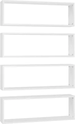 Obrázek produktu pro vidaXL Police Cube 4 ks. Bílé 80x15x26,5 cm výrobek ze dřeva