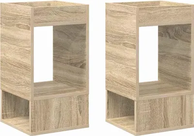 Produktbild von vidaXL Beistelltisch 2 pcs Sonoma-Eiche 30 x 30 x 56 cm Holzwerkstoff
