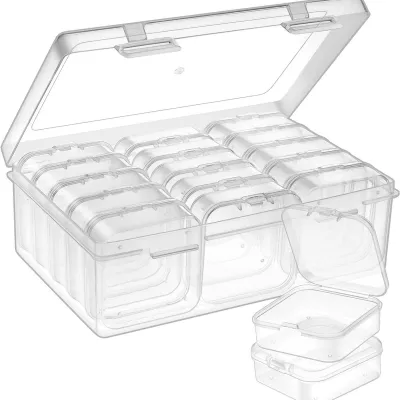 Aufbewahrungsbox mit 15 Fächern, durchsichtig, PP, 17x11x6 cm