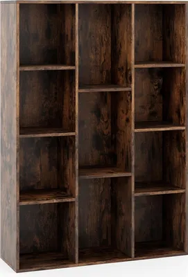 Obrázok produktu pre Knižnica s 11 kockami, 74x24x106 cm, kávové drevo