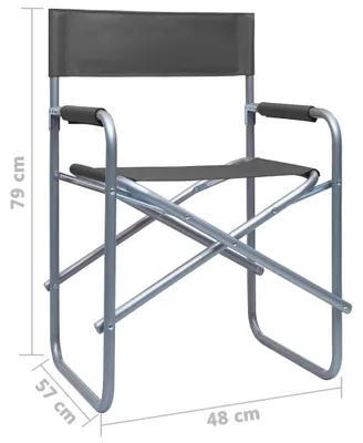 Produktbild von vidaXL Regiestühle 2 Stk. Stahl Grau